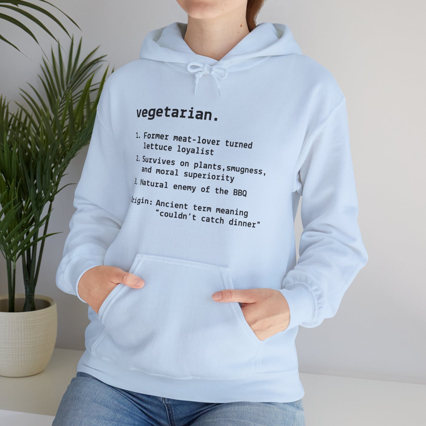Quirky Vegetarian Humor Hooded Sweatshirt