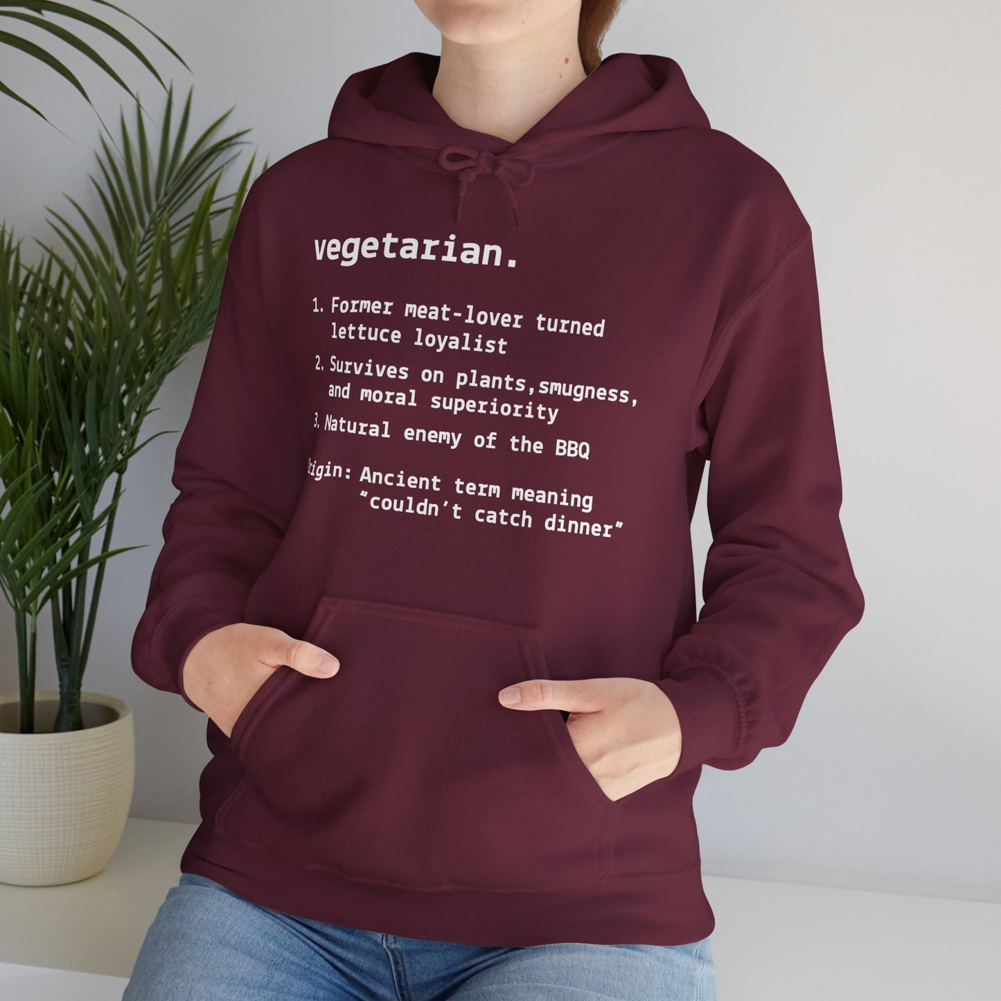 Quirky Vegetarian Humor Hooded Sweatshirt