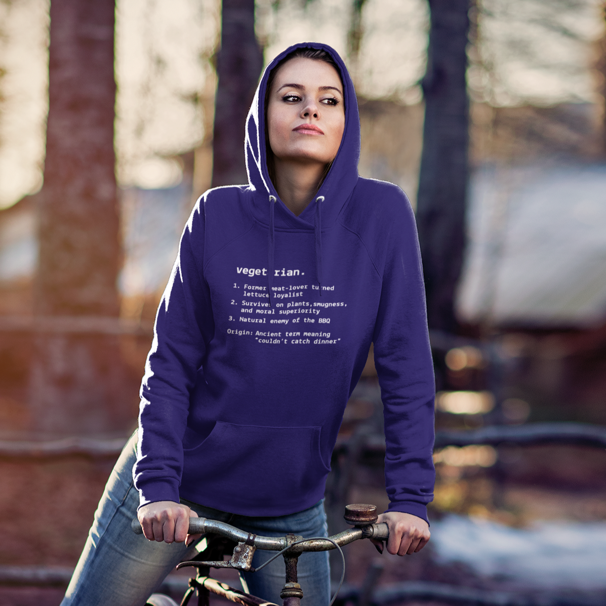 Quirky Vegetarian Humor Hooded Sweatshirt