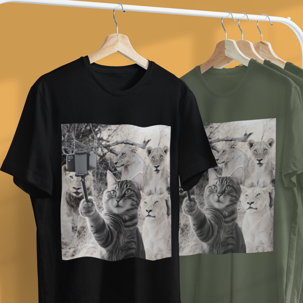 Surreal Cat Lion Selfie Tee