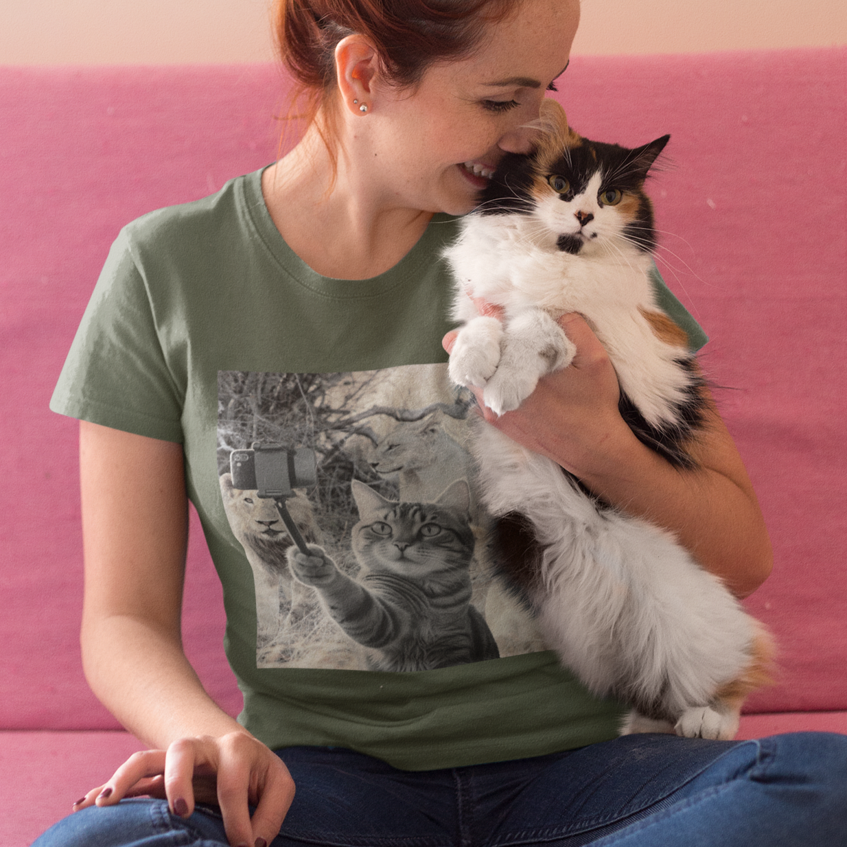 Surreal Cat Lion Selfie Tee