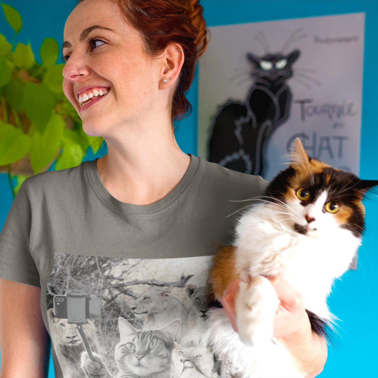 Surreal Cat Lion Selfie Tee