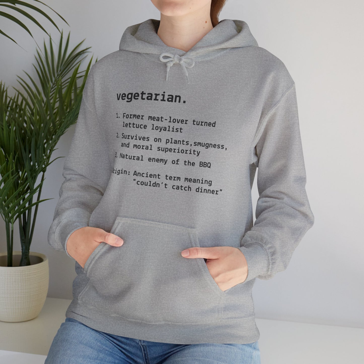 Quirky Vegetarian Humor Hooded Sweatshirt