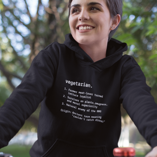 Quirky Vegetarian Humor Hooded Sweatshirt