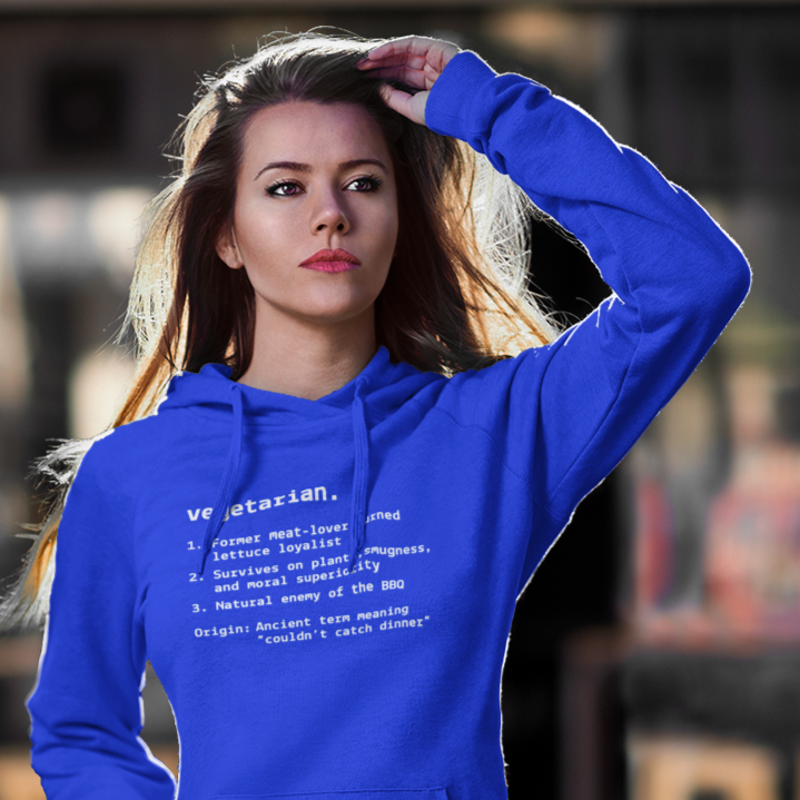 Quirky Vegetarian Humor Hooded Sweatshirt