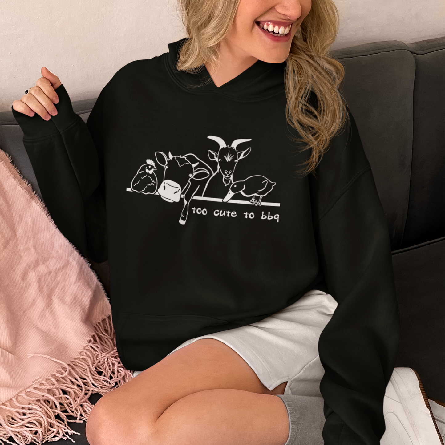 Vegan Vegetarian Animal-lover Hooded Sweatshirt